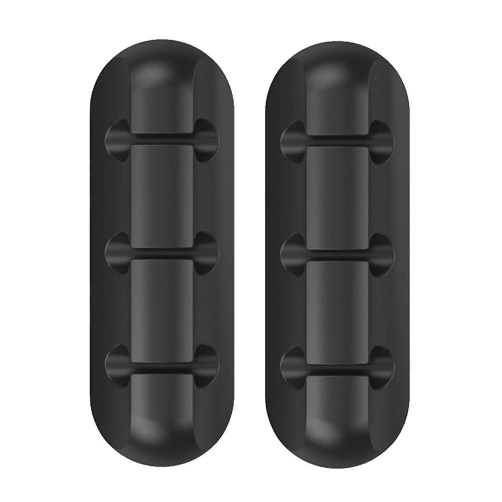 2Pcs Black Silicone Cable Holders with Strong Adhesive for Home Wire Management