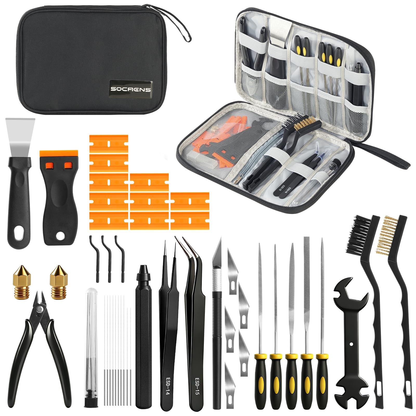 46 Pcs 3D Printer Tools Set with Storage Bag, Printing Tool Multicoloered