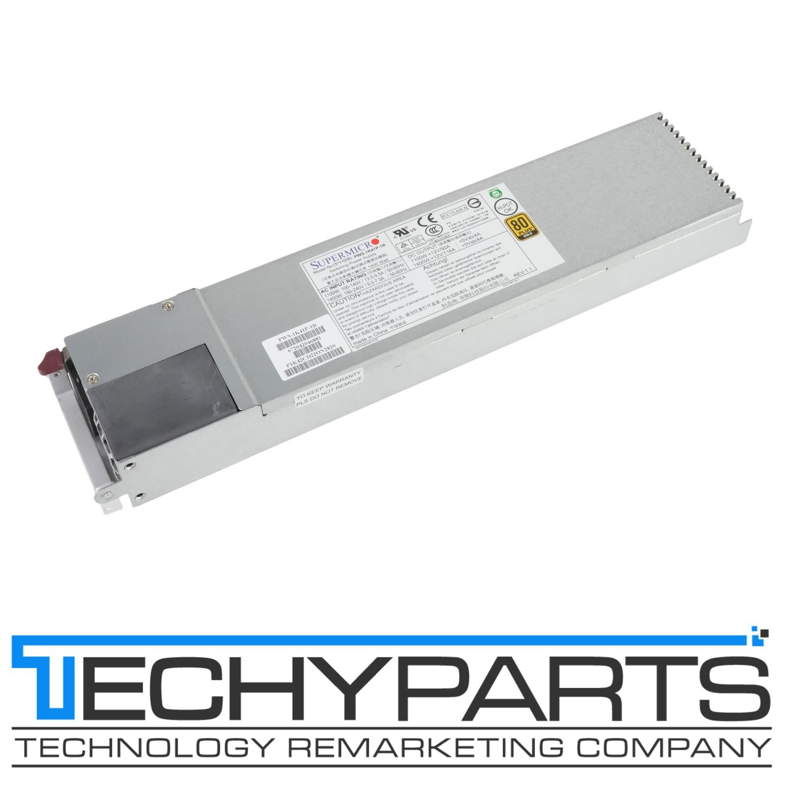 Supermicro PWS-1K41P-1R 1400W 1U 80 Plus Gold Switching Power Supply