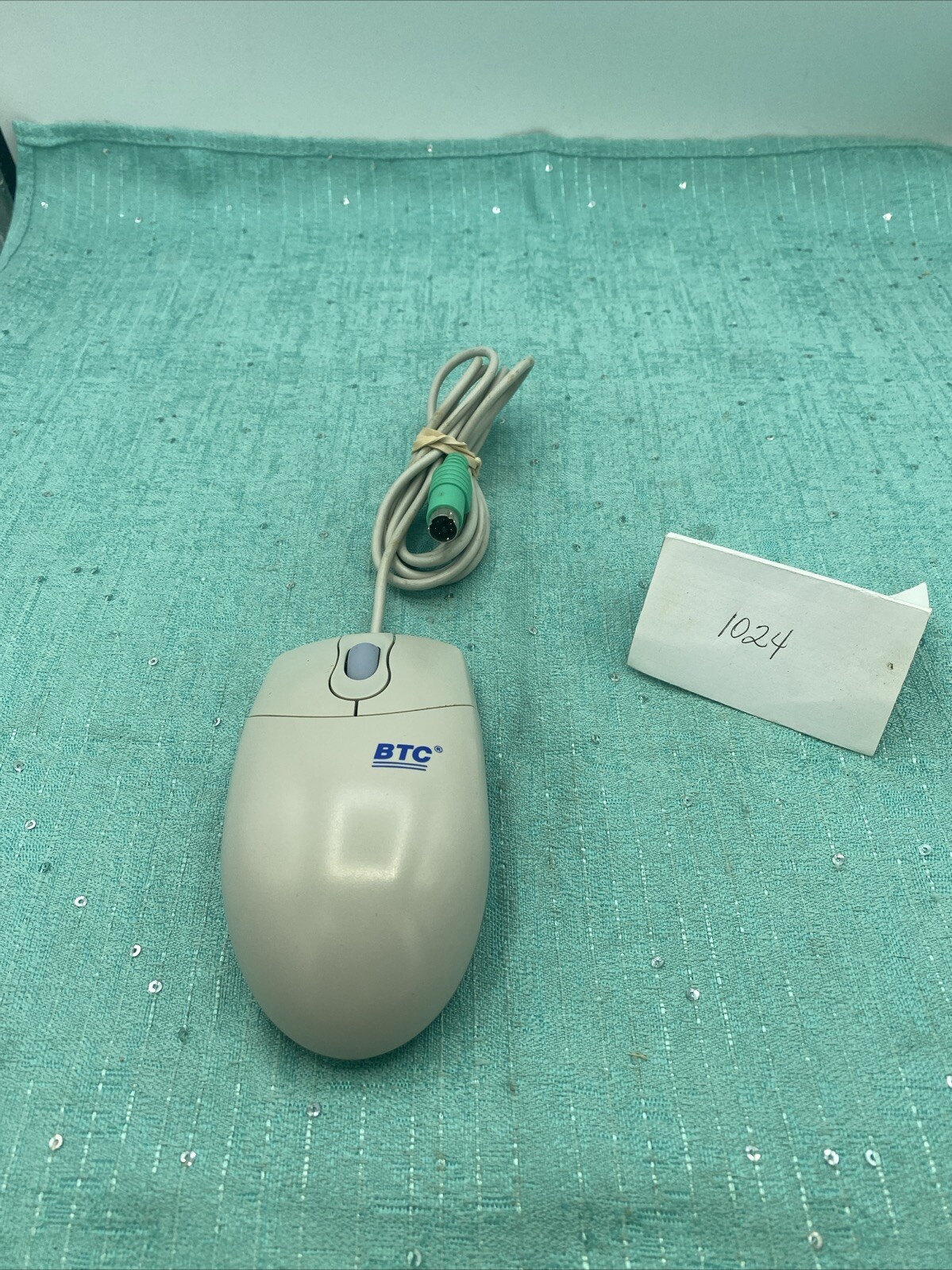 Vintage BTC M370 Browser Mouse Wired PS/2 Tracker Ball- Beige