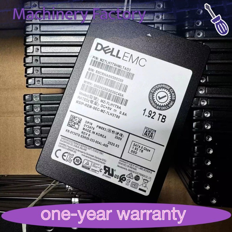 New Samsung PM883 1.92TB DELL SSD 2.5" SATA 6.0Gbps MZ-7LH1T9A MZ7LH1T9HMLTAD3