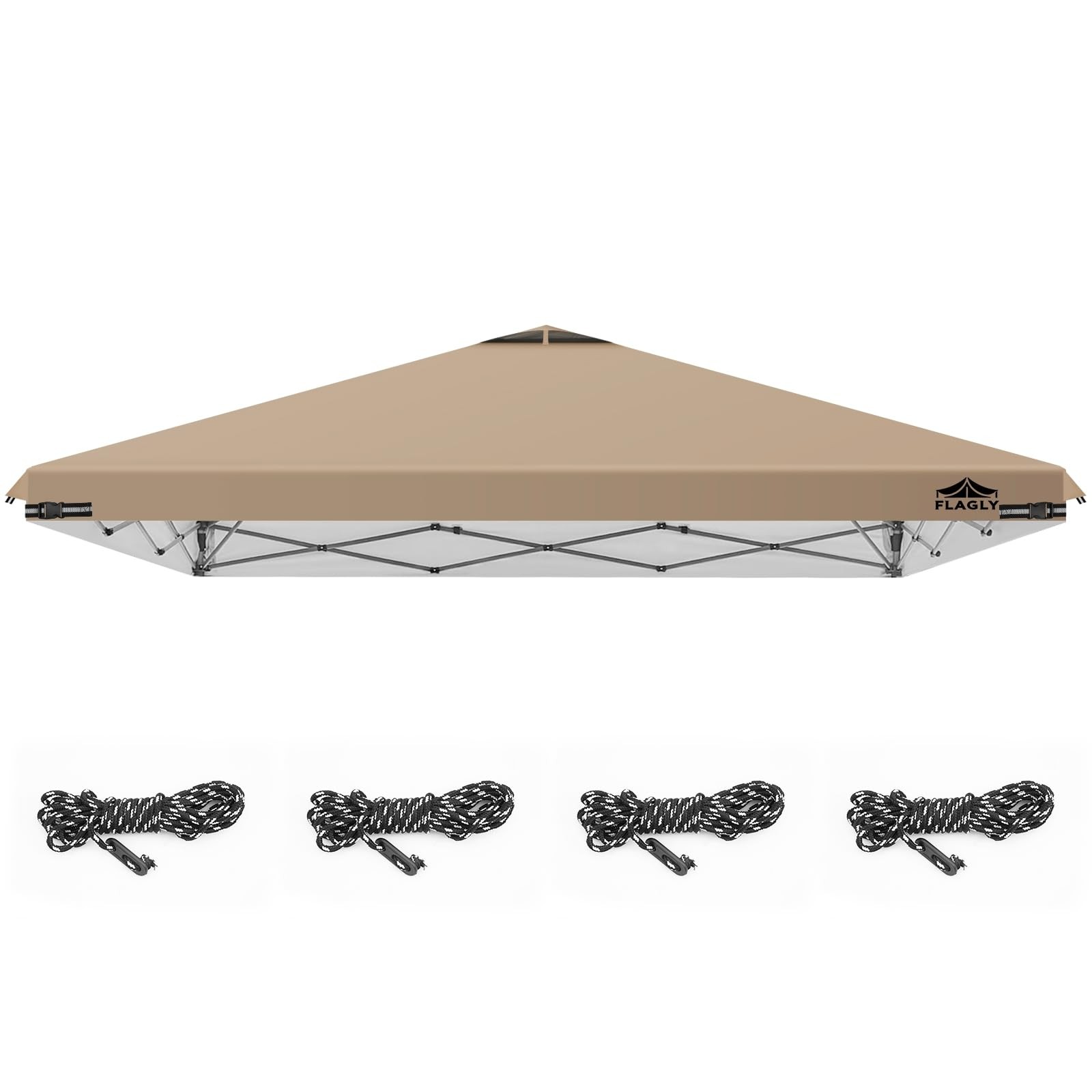 10x10ft Replacement Canopy Top with Air Vent, Waterproof & UV 10x10ft, Khaki 