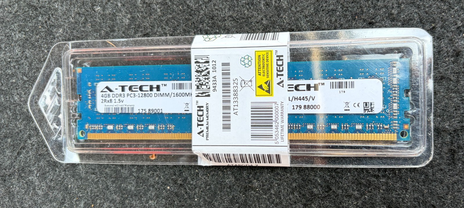 A-Tech 4GB DDR3 PC3-12800 DIMM 1600MHz 2Rx8 1.5V 240 pin PC Memory