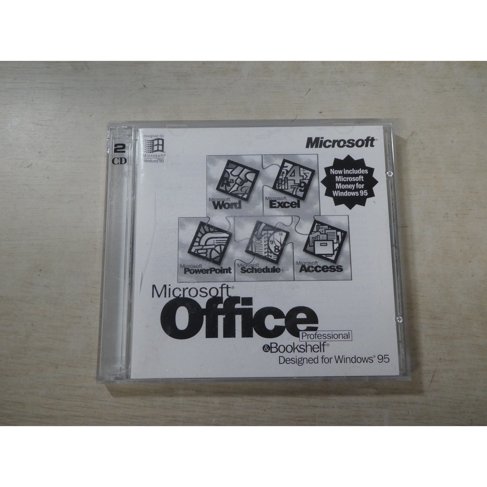 Microsoft Office Professional Bookshelf Windows 95 Vintage 2 CD ROM Set OEM