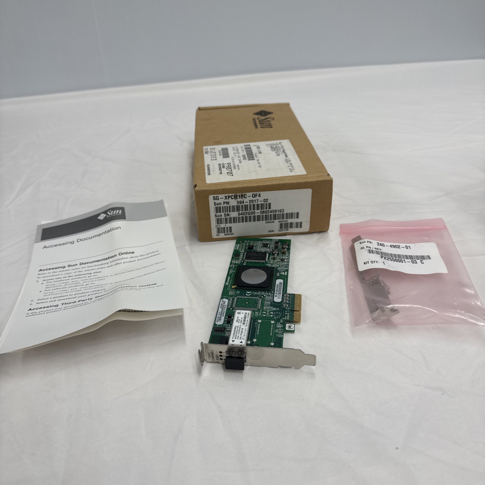 Sun SG-XPCIE1FC-QF4 375-3355 4Gigabit/Sec PCI Express Single FC Host Adapter NEW