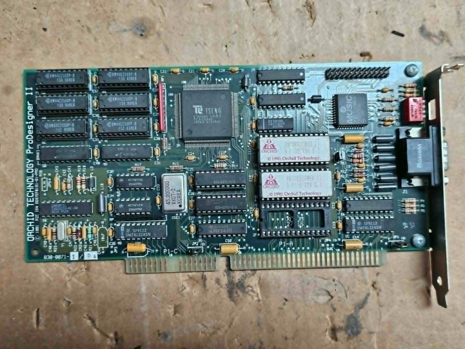Retro Gaming Vintage Orchid ProDesigner II VGA ISA Graphics Card Tseng Tested