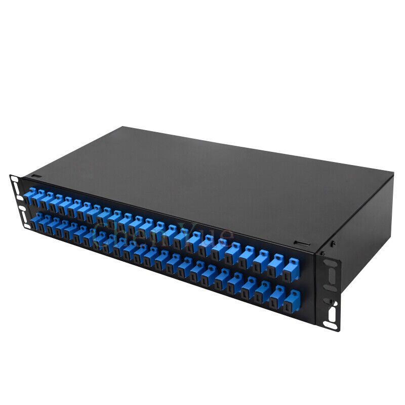 48 core Rack Mount Fiber Termination Box Patch Panel ODF SC UPC Pigtail Adapter-