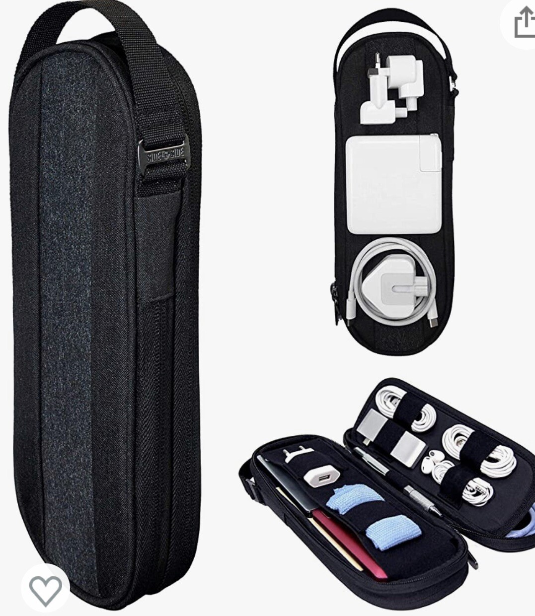 SIDE BY SIDE - Premium Pouch Organizer for Tech Gray Carry Travel Bag