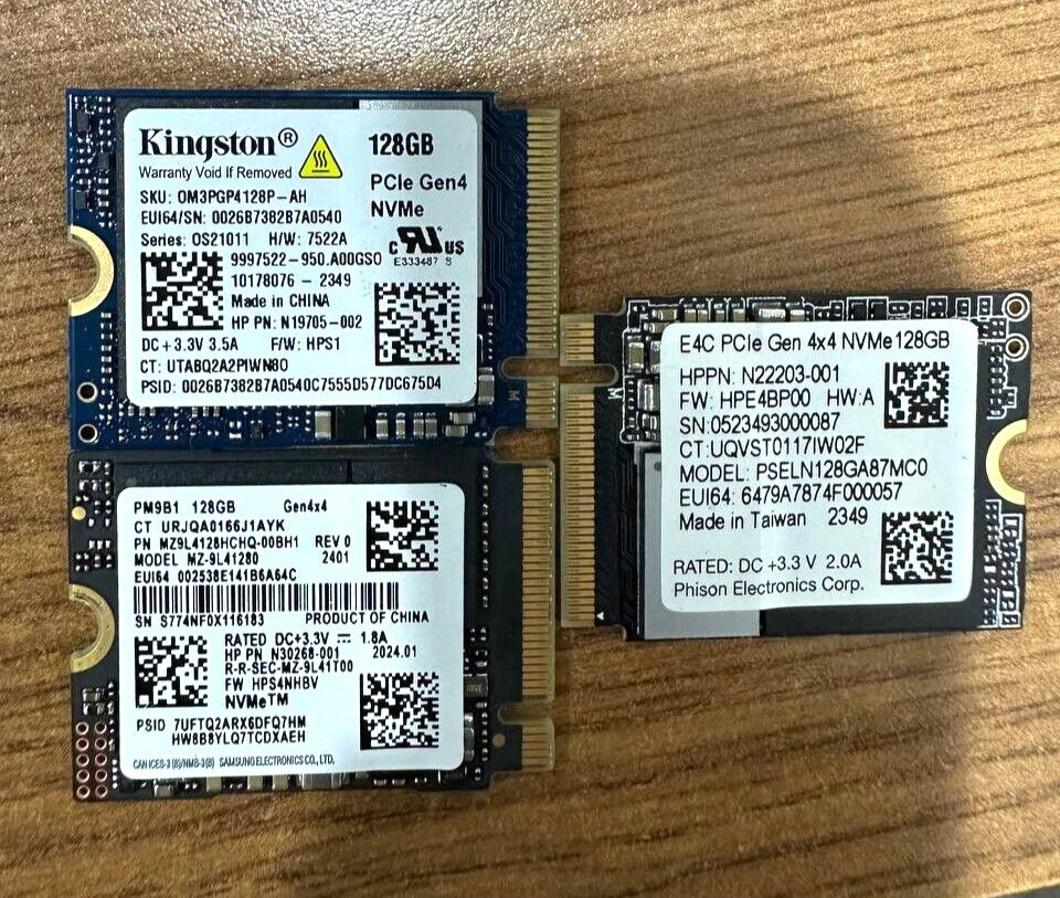Samsung PM9B1 Kingston E4C 128GB NVMe M.2 SSD GEN4 - Random, 1 Unit
