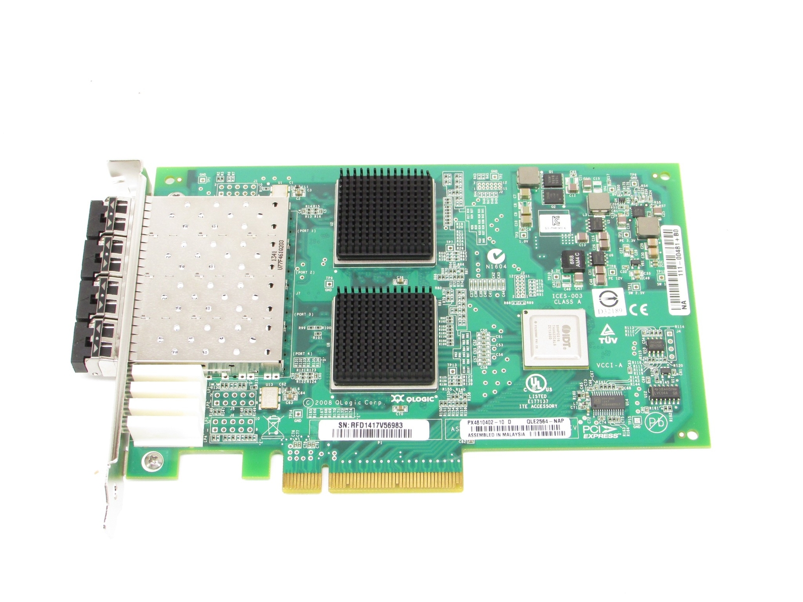 NetApp QLE2564-NAP Quad Port 8Gb FC Fibre Channel HBA Host Bus Adapter