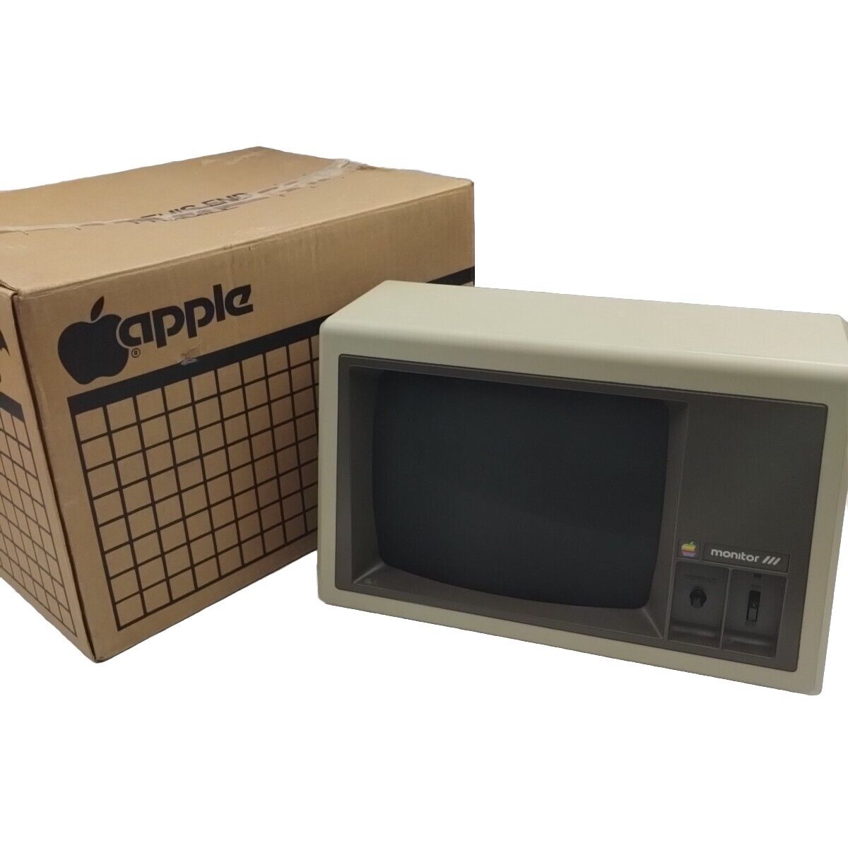 Vintage Apple Macintosh Monitor III A3M0039 TESTED W Original Box & Record Paper