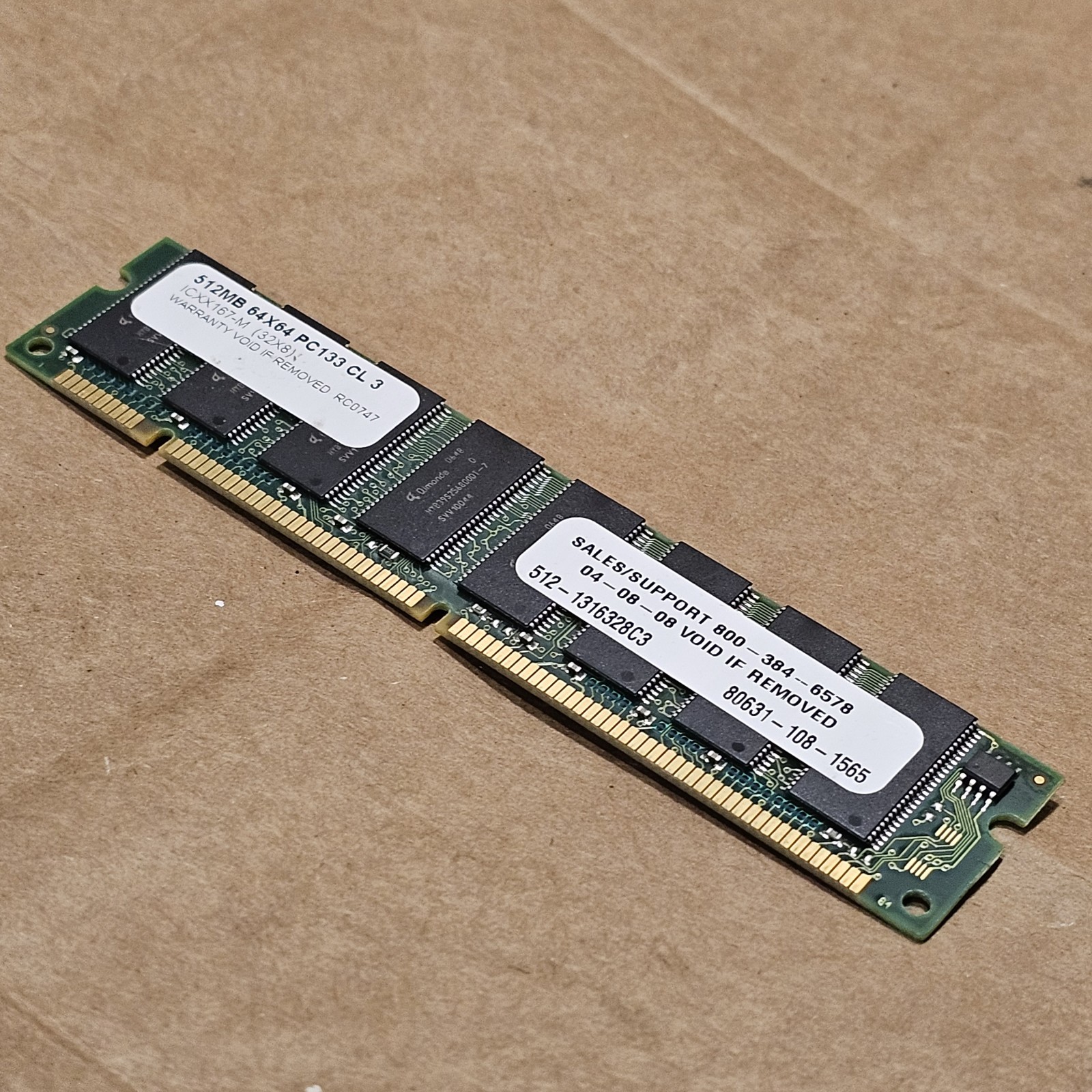 512MB PC133 SDRAM Desktop RAM 168-Pin DIMM PC-133 Memory TESTED, WORKS