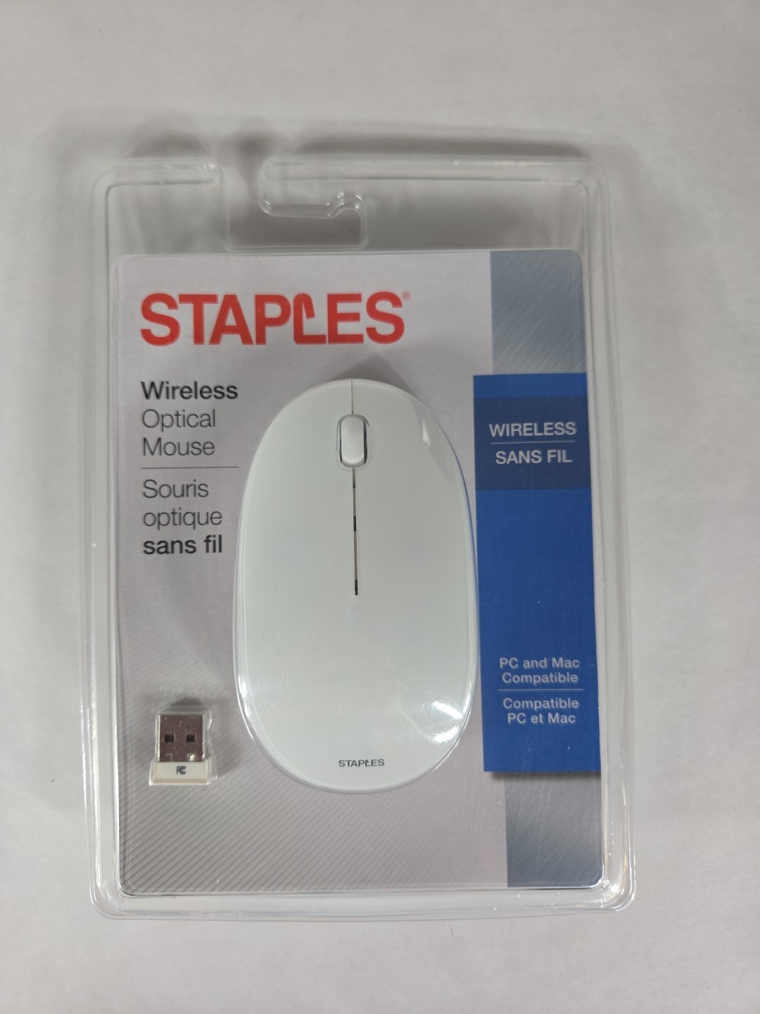 NEW STAPLES GOLD WIRELESS OPTICAL GEL MOUSE PC/MAC, USB RECEIVER  - SEALED