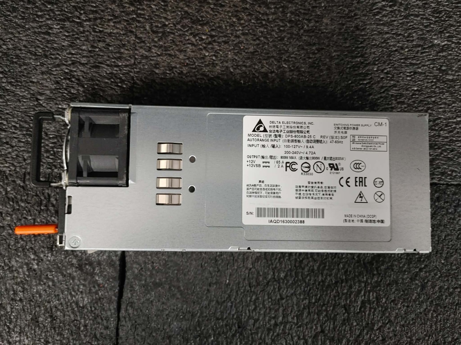 Lot of 2 Delta Electronics DPS-800AB-25 800W Switching Power Supply