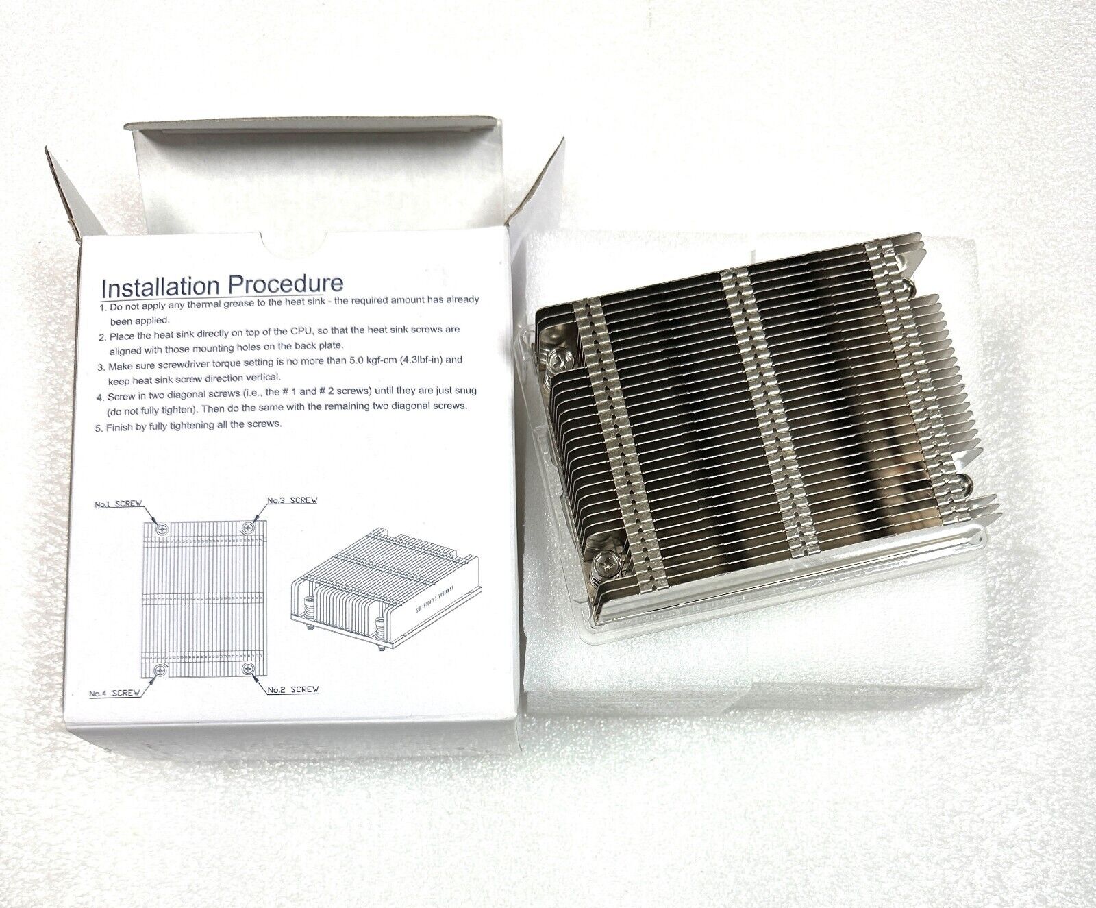 New Supermicro 1U Passive Heat Sink LGA2011 Socket Screw Down Socket SNK-P0047PS