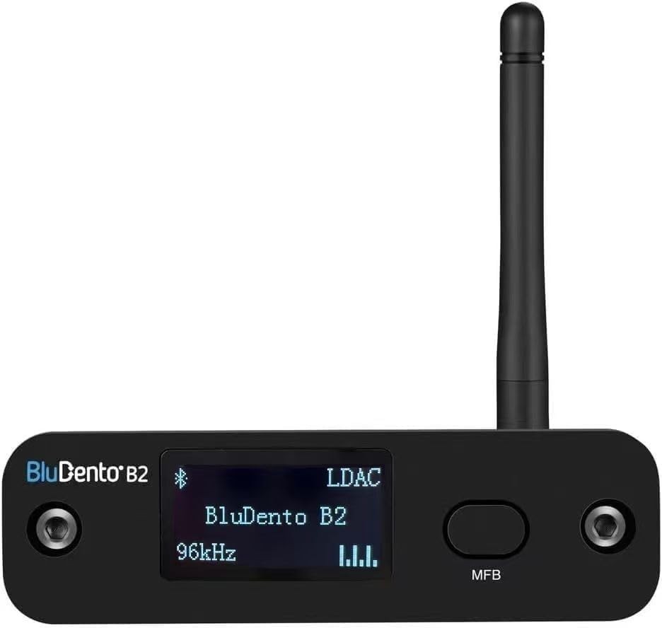 BluDento B2 LDAC aptX HD Bluetooth 5.1 Hi-Fi Audio Receiver, ESS DAC, OLED, RCA