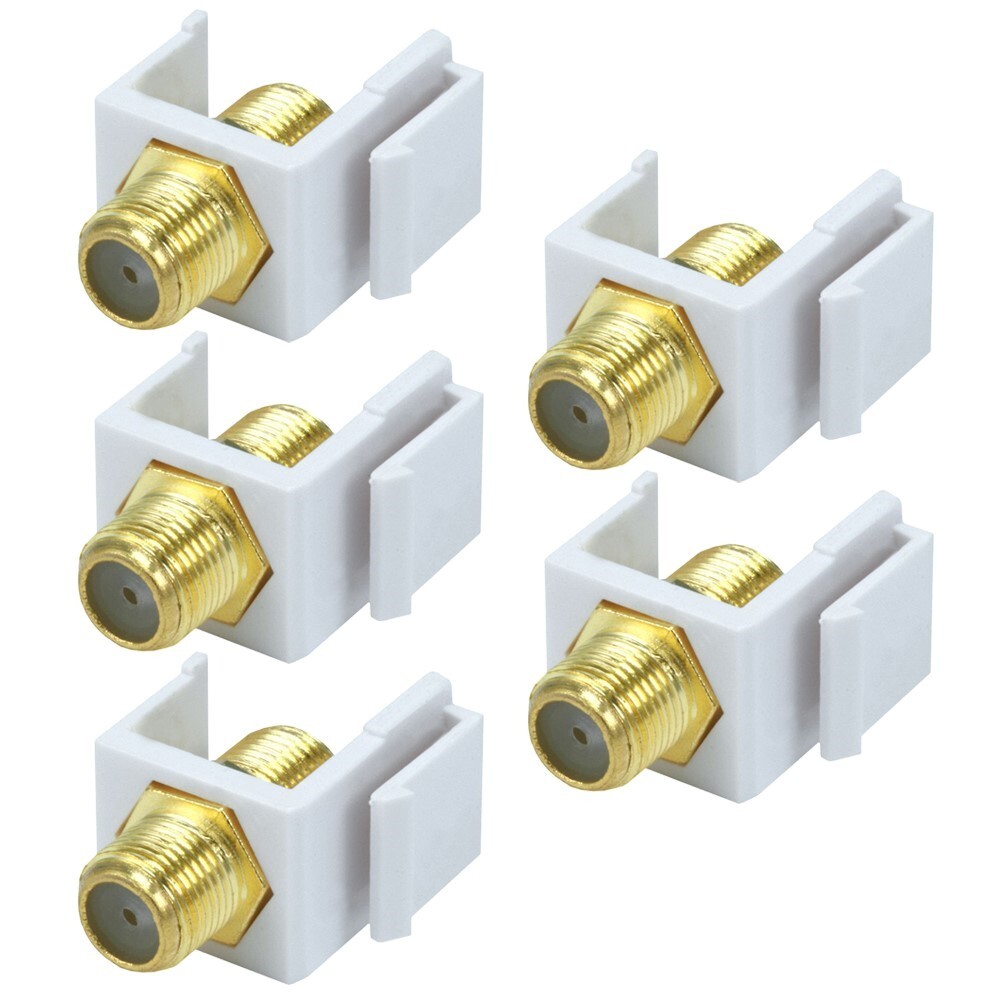 5x F Type Female to Female Keystone Jack Insert Snap In Coaxial Cable RG6 RG59