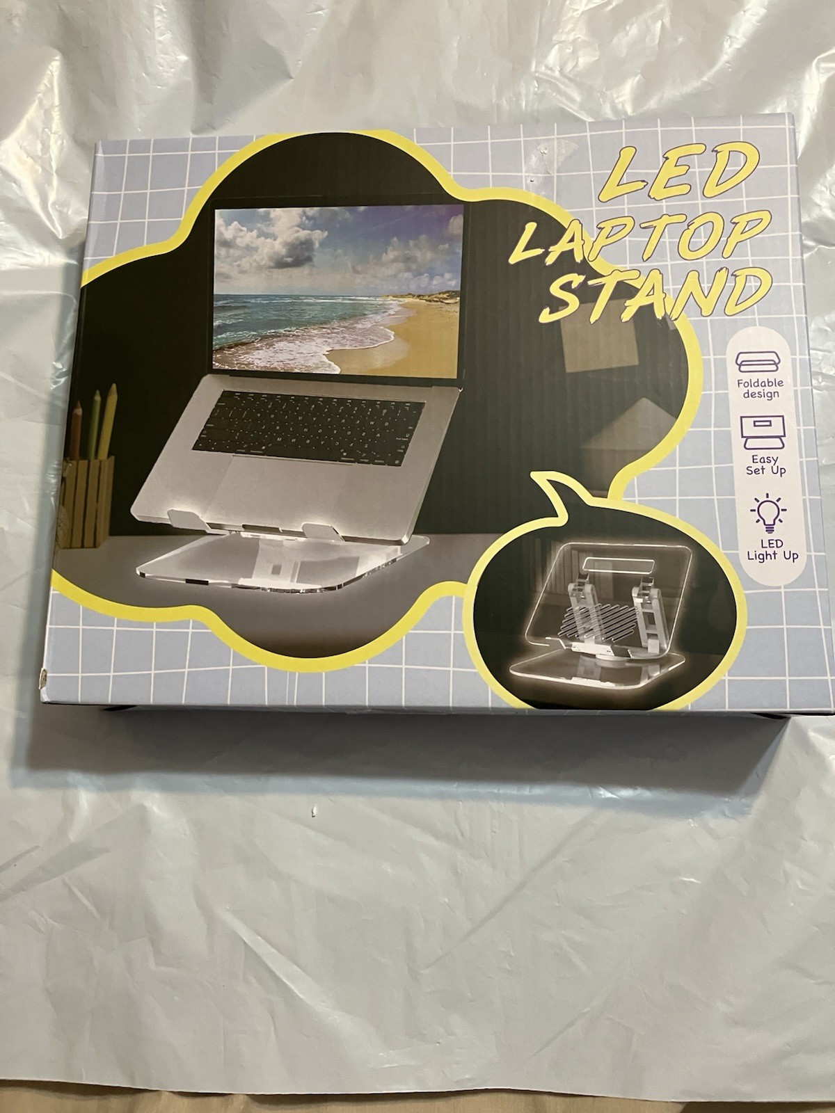 LED LIGHT-UP LAPTOP STAND 10.62" X 9.05" X 1.57"
