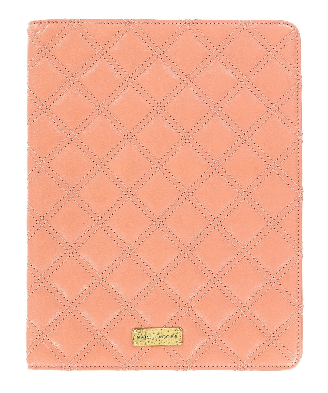 MARC BY Marc Jacobs Gold Toned Logo Leather Peach Tablet Case 134548