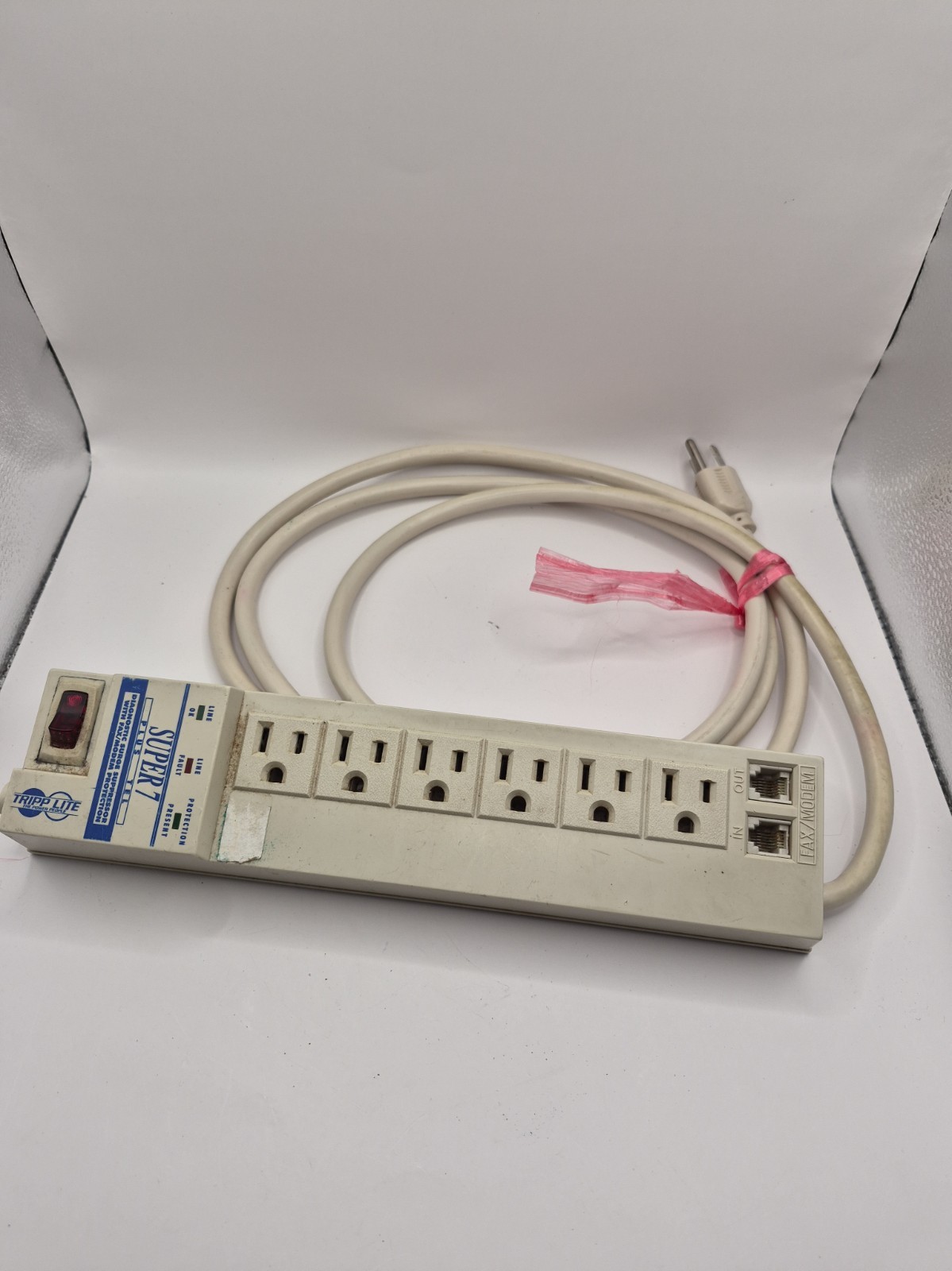 Vintage Tripp Lite Super 7 Plus Tel Surge Protector Power Strip 6 Outlet Tested