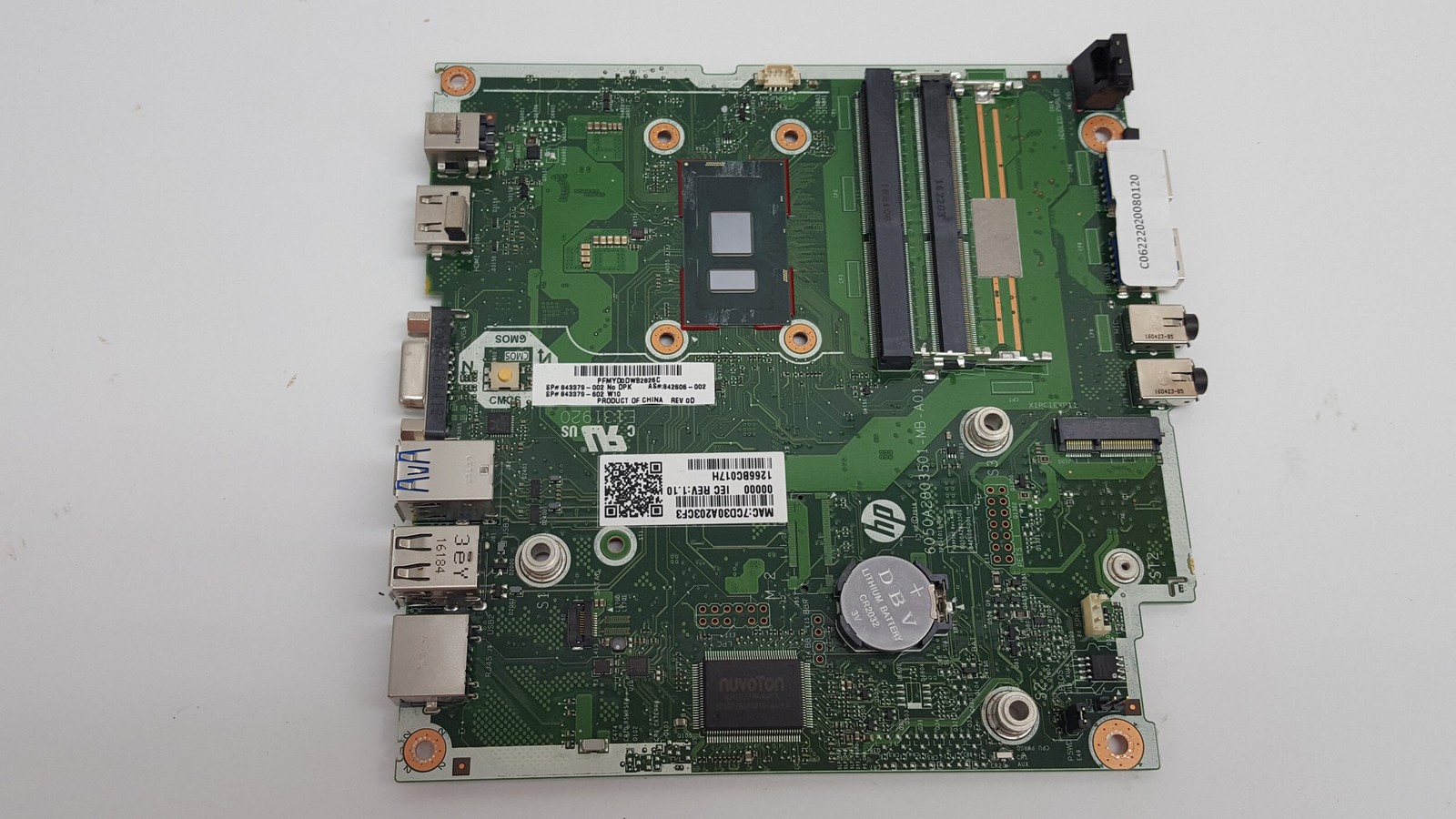 Lot of 10 HP 842606-002 260 G2 DM Core i3-6100U 2.3 GHz DDR4 Desktop Motherboard