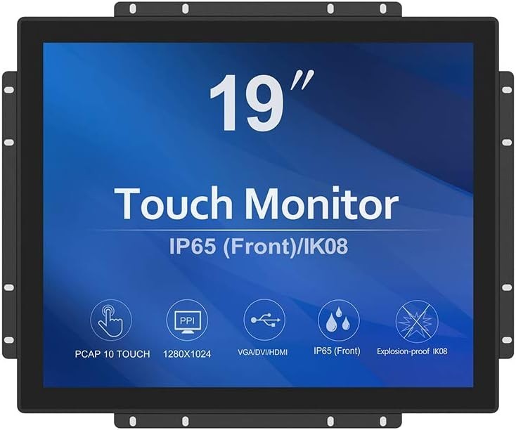GreenTouch 19 Inch Touch Screen Monitor Open Frame Touch Monitor USB DVI VGA