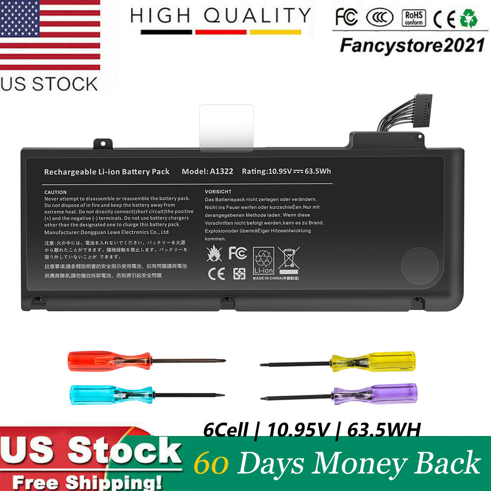 A1278 A1322 Battery For MacBook Pro 13" Unibody Mid 2009 2012 Late Early 2011