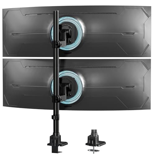 Dual Monitor-Arm Ultrawide Heavy Duty - 24-57 inch Vertical Dual Monitor Black