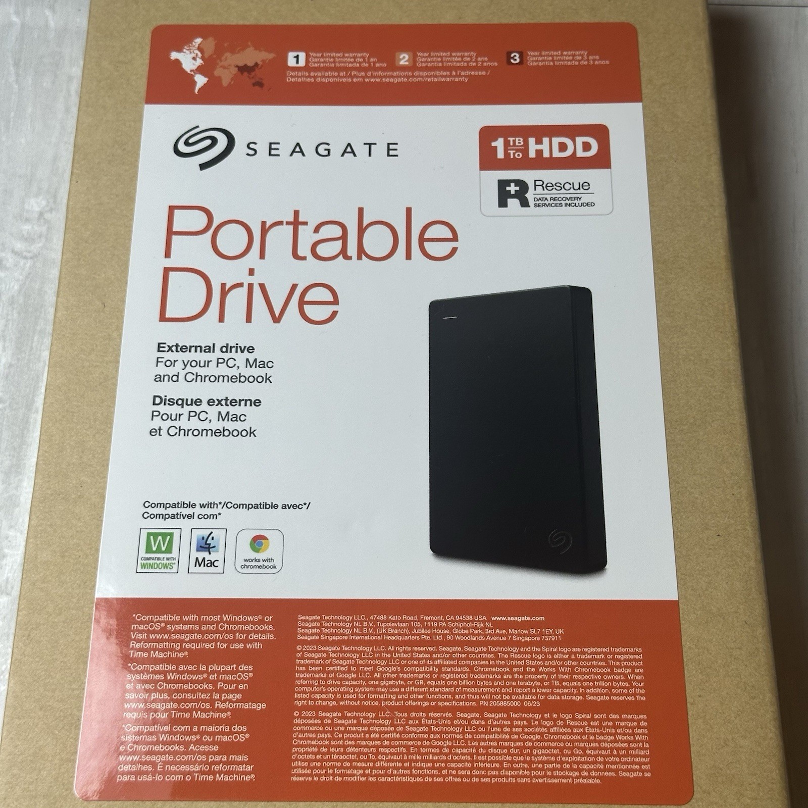 Seagate 1TB Portable External Hard Drive HDD USB PC Mac Chromebook NEW SEALED