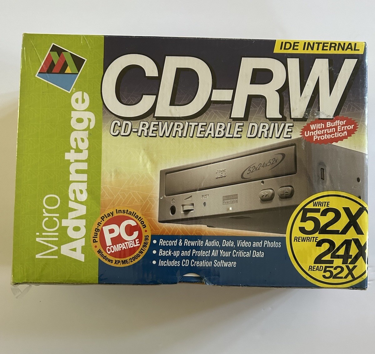 Micro Advantage 52X24X52 CD-RW IDE Internal Drive 52CDRW-B13 New Sealed