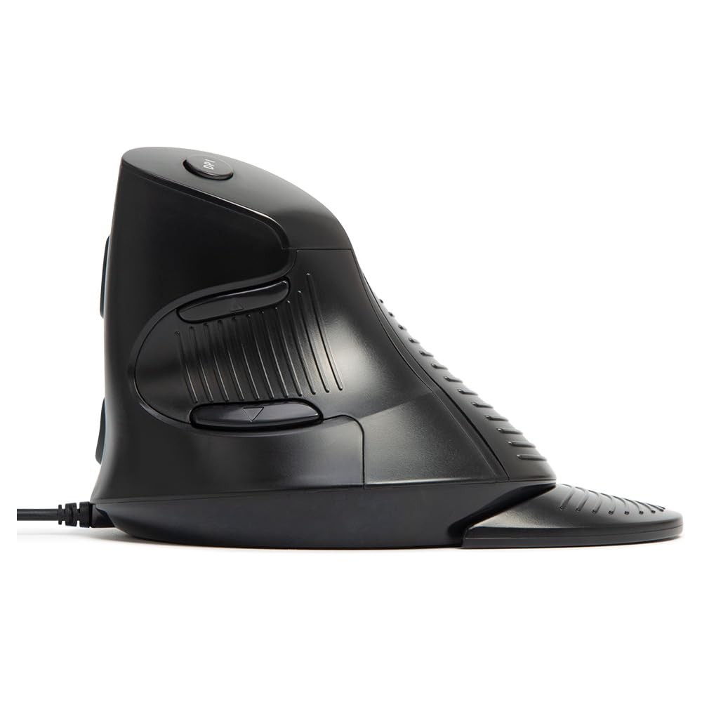 DELUX Wired Ergonomic Vertical Mouse, Mouse for Large/Medium, Black