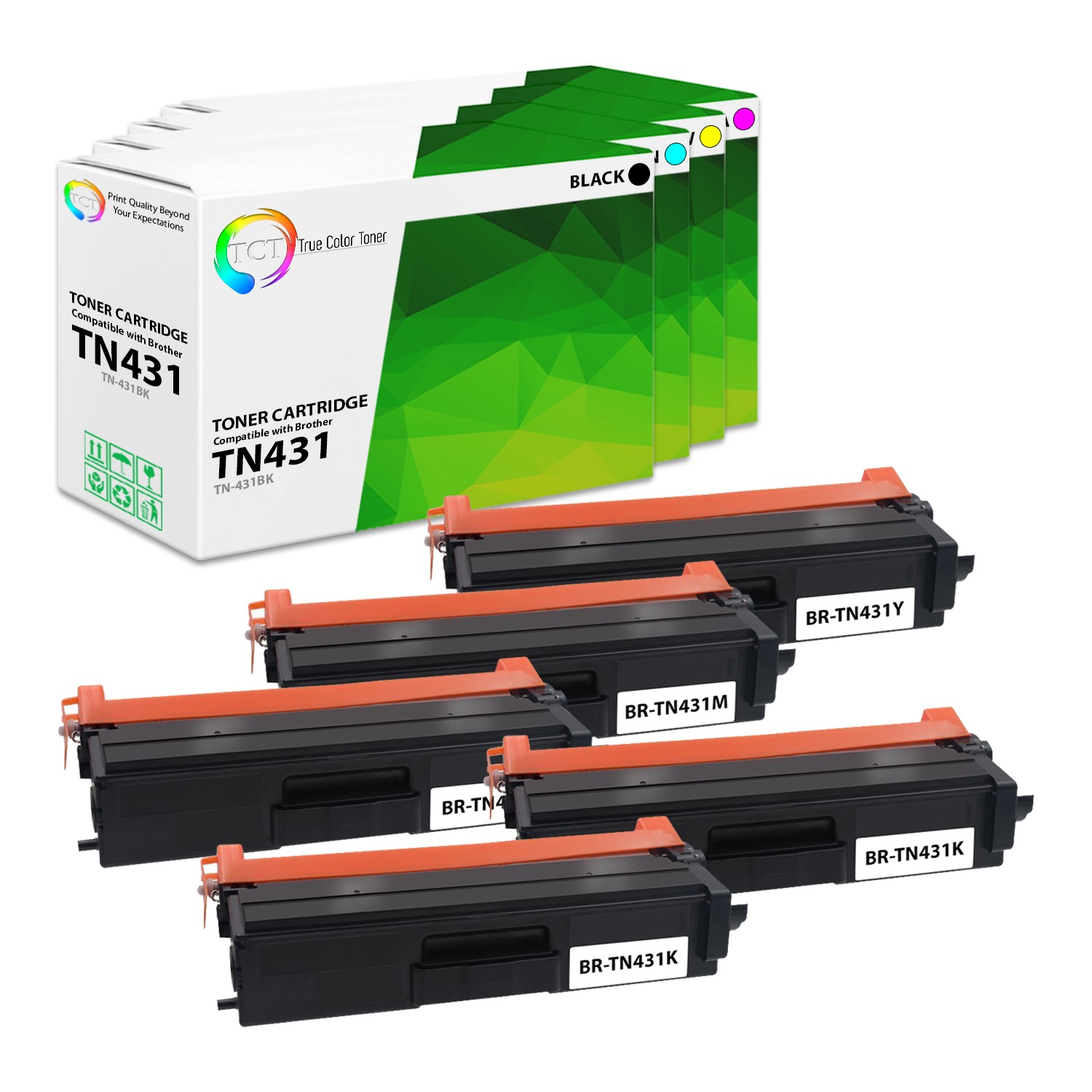 TCT 5PK TN431 / TN433 Compatible Toner set For Brother HL-L8260CDW L8360CDW
