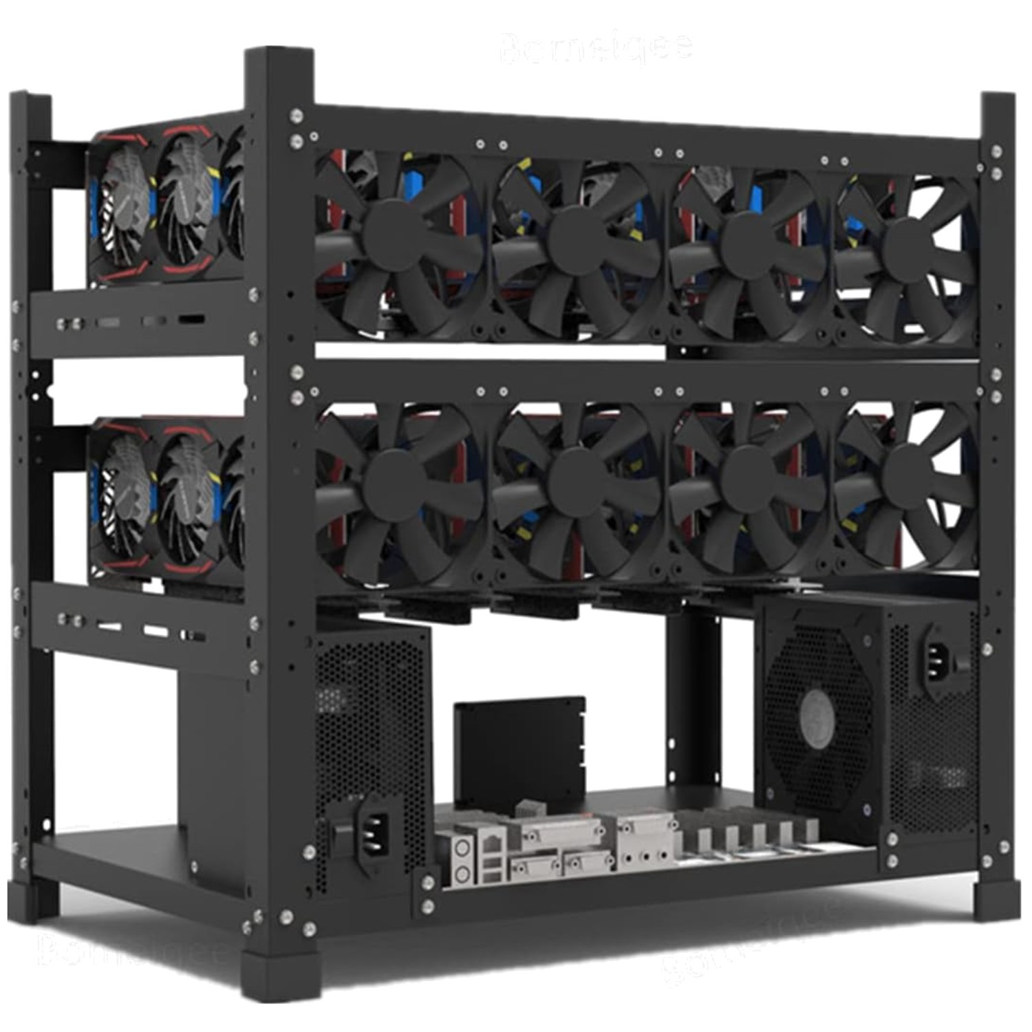 Durable Stainless Steel Mining Rig Frame - 2 ATX PSU Support\][