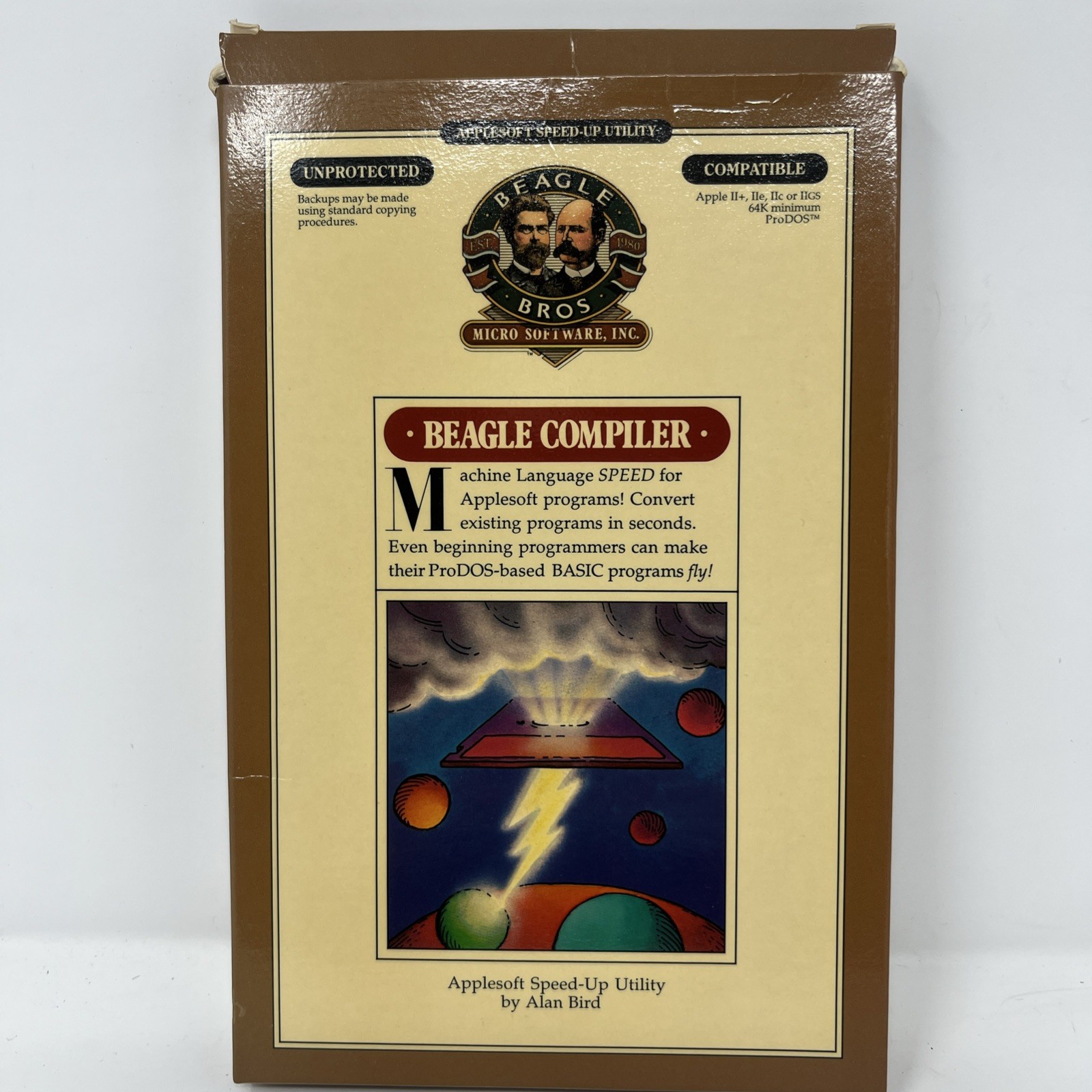 RARE Beagle Bros Beagle Compiler Apple II Software Original Box Disk Sticker