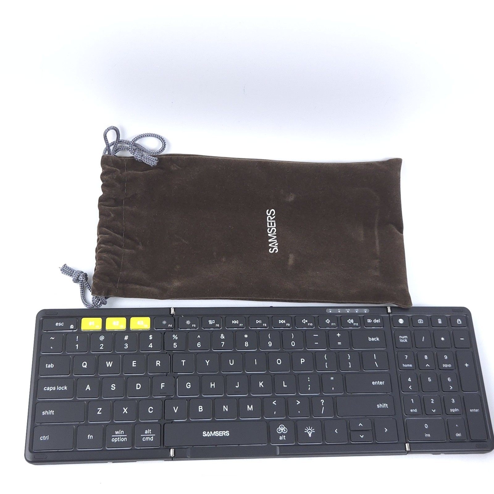 Samsers Travel Multi-Device Foldable Bluetooth Keyboard Touchpad 2.4G+BTx2