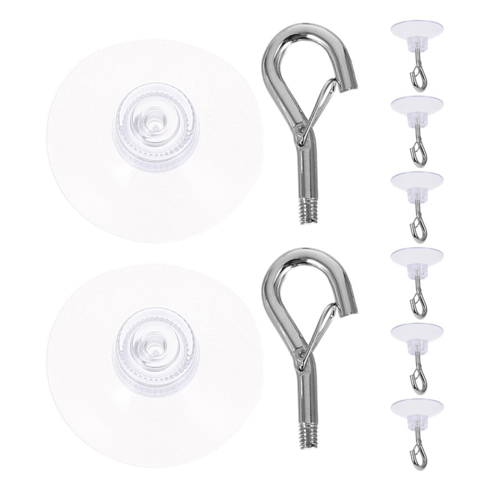 8Pcs White Reusable Adhesive Ceiling Hooks for Home Bathroom and Window Use