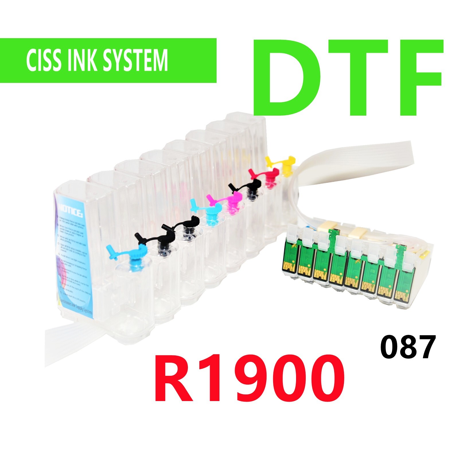 Refillable Empty Cis ciss ink system for Stylus R1900 Printer DTF Printing **