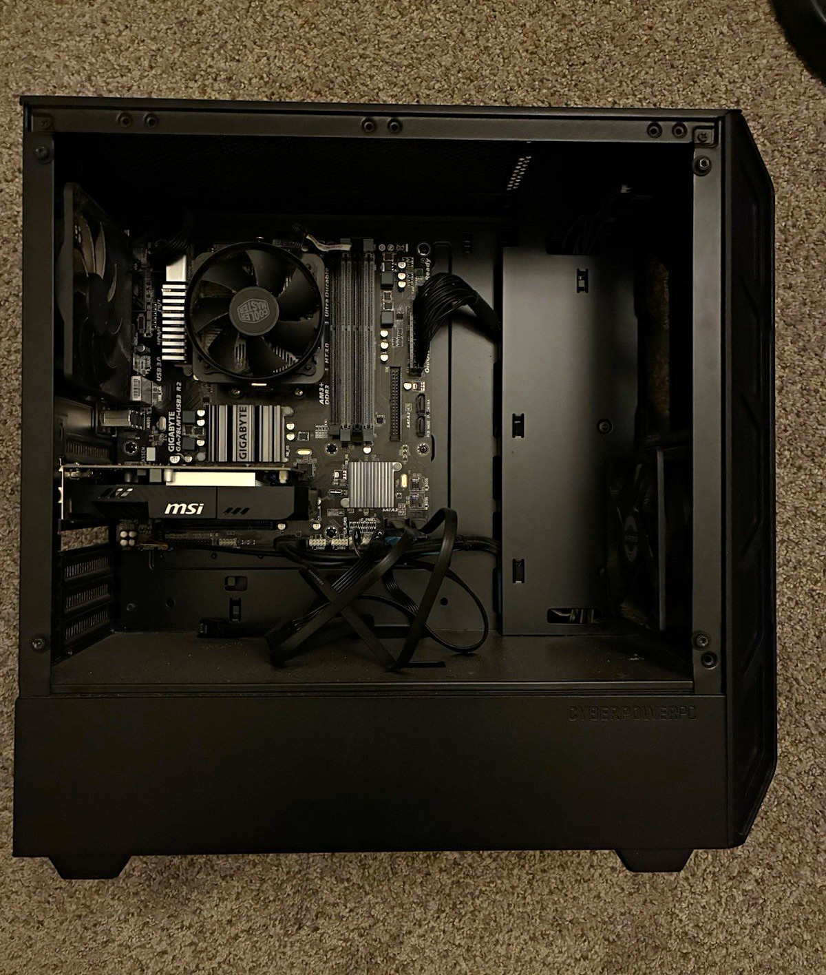 CyberPowerPC Black Tower Desktop w/ MSI Dedicated GPU, Gigabyte MB, Wi-Fi