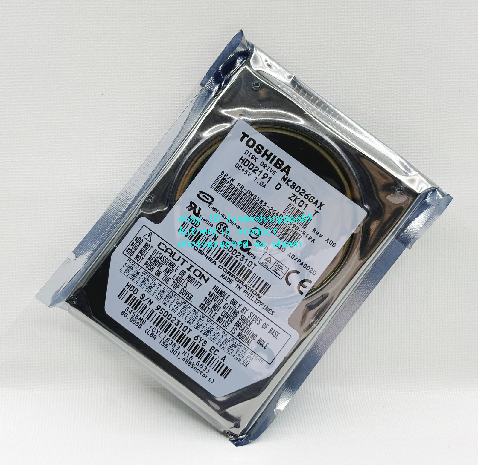 Toshiba MK8026GAX 80GB 5400RPM IDE Interface Notebook Hard Drive