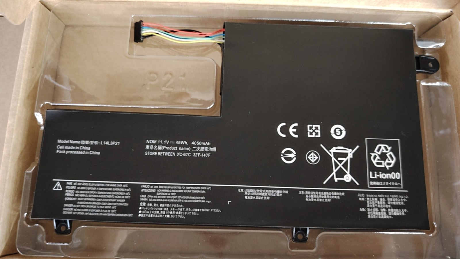 New L14M3P21 L14L3P21 Battery for Lenovo Edge 2-1580 Flex 4 1470 3-1470 1570 500