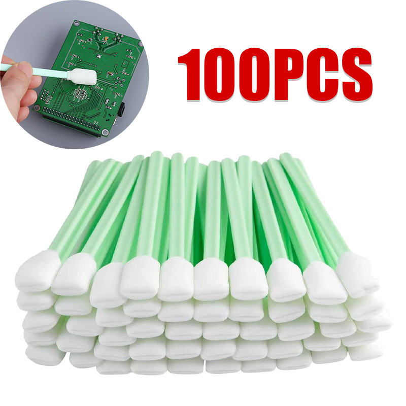 100Pcs Foam Tip Cleaning Swabs Sticks For Solvent Format Printers Sponge Stick