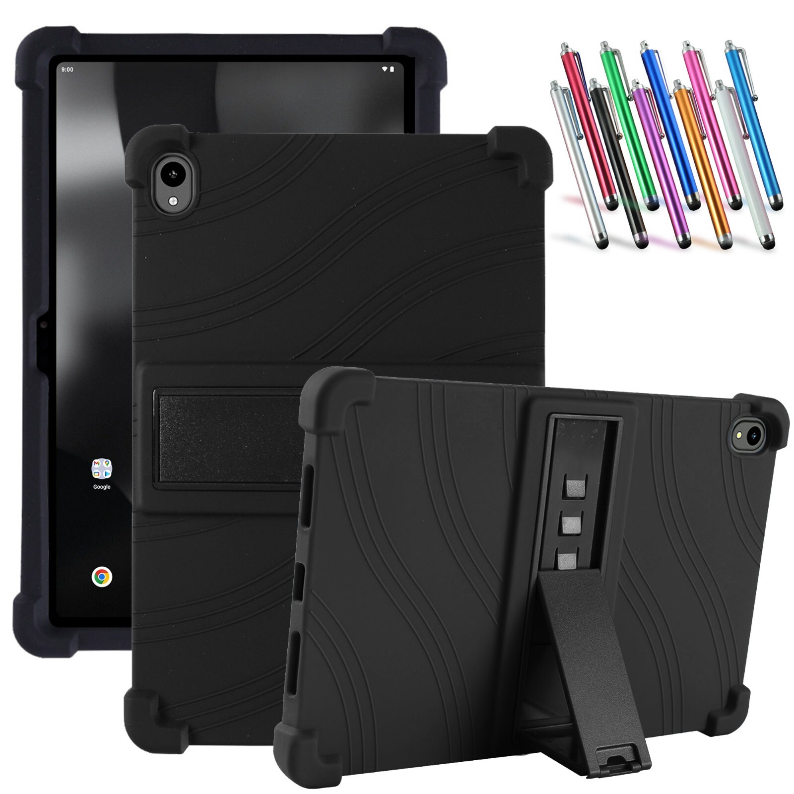 For ONN 11 inch Tablet Pro Case 2024 Soft Silicone Stand Cover/Screen Protector
