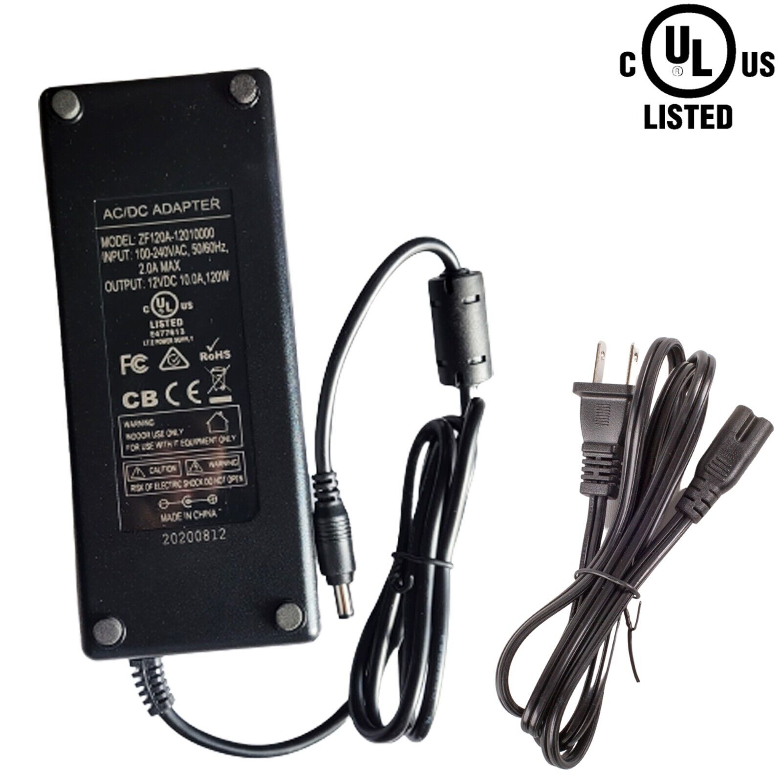 UL LISTED 12V 10A 120W POWER SUPPLY driver for LED light Strip module showcase