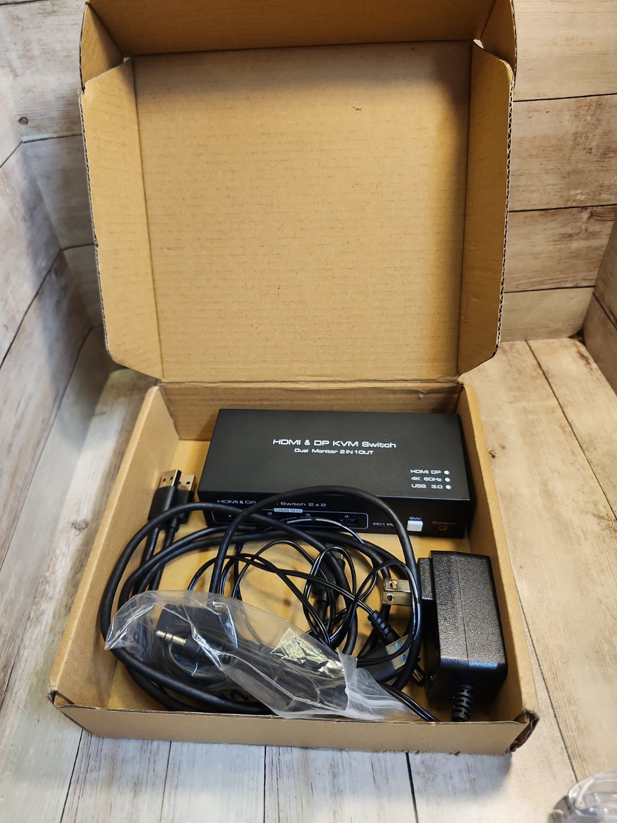 HDMI KVM Switch Dual Monitor 2x2 2 In 1 Out 8K 60Hz USB 3.0