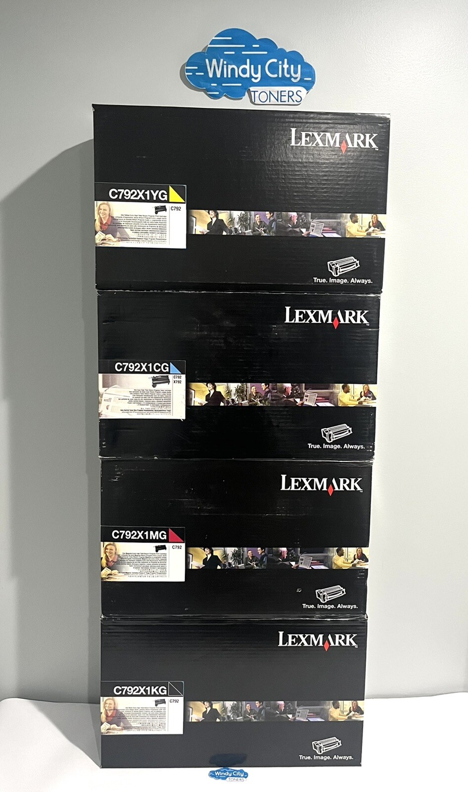 GENUINE LEXMARK C792 SET OF 4 XTRA-HI-YLD TONERS C792X1CG, YG, MG, KG  NEW