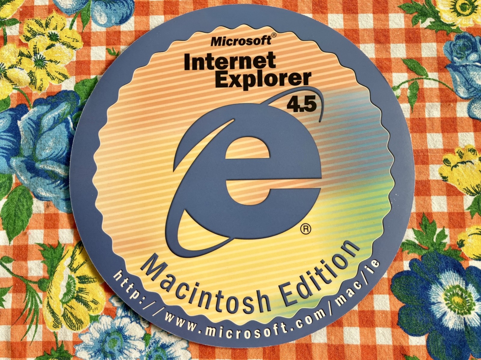 Vintage 90's INTERNET EXPLORER Browser Mousepad Microsoft for Mac Retro RARE