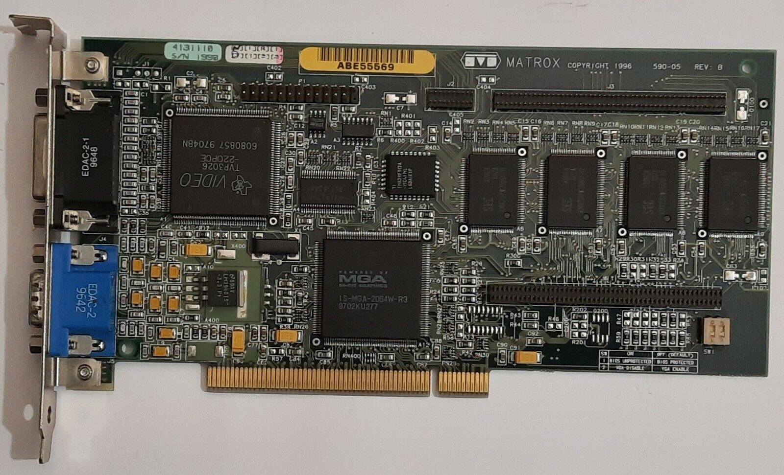 Matrox Millennium PCI Graphics Card (MGA-2064W, MIL/4I, 4MB, Retro, 1997)