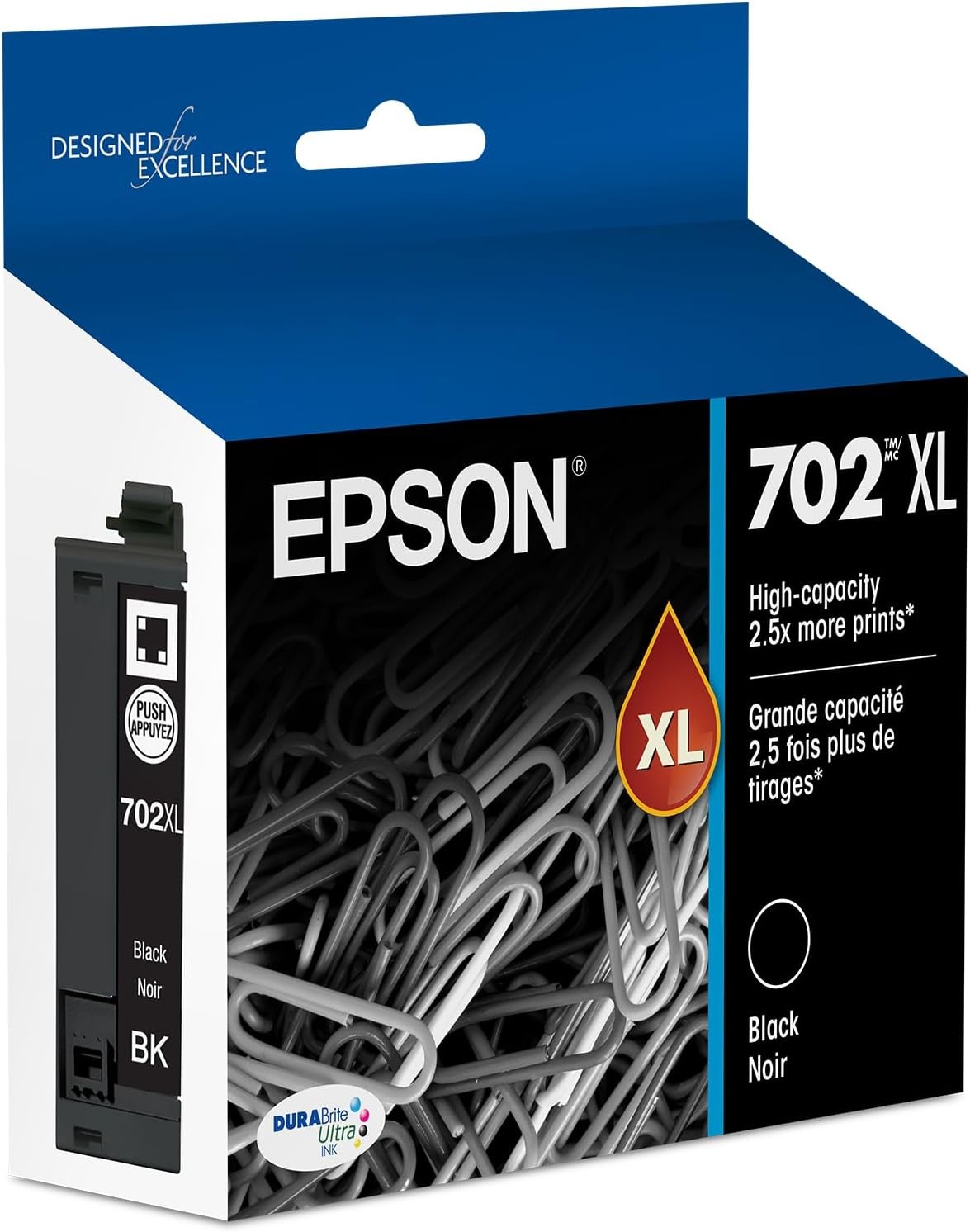 702 DURABrite Ultra Ink High Capacity Black Cartridge T702XL120-S Works with