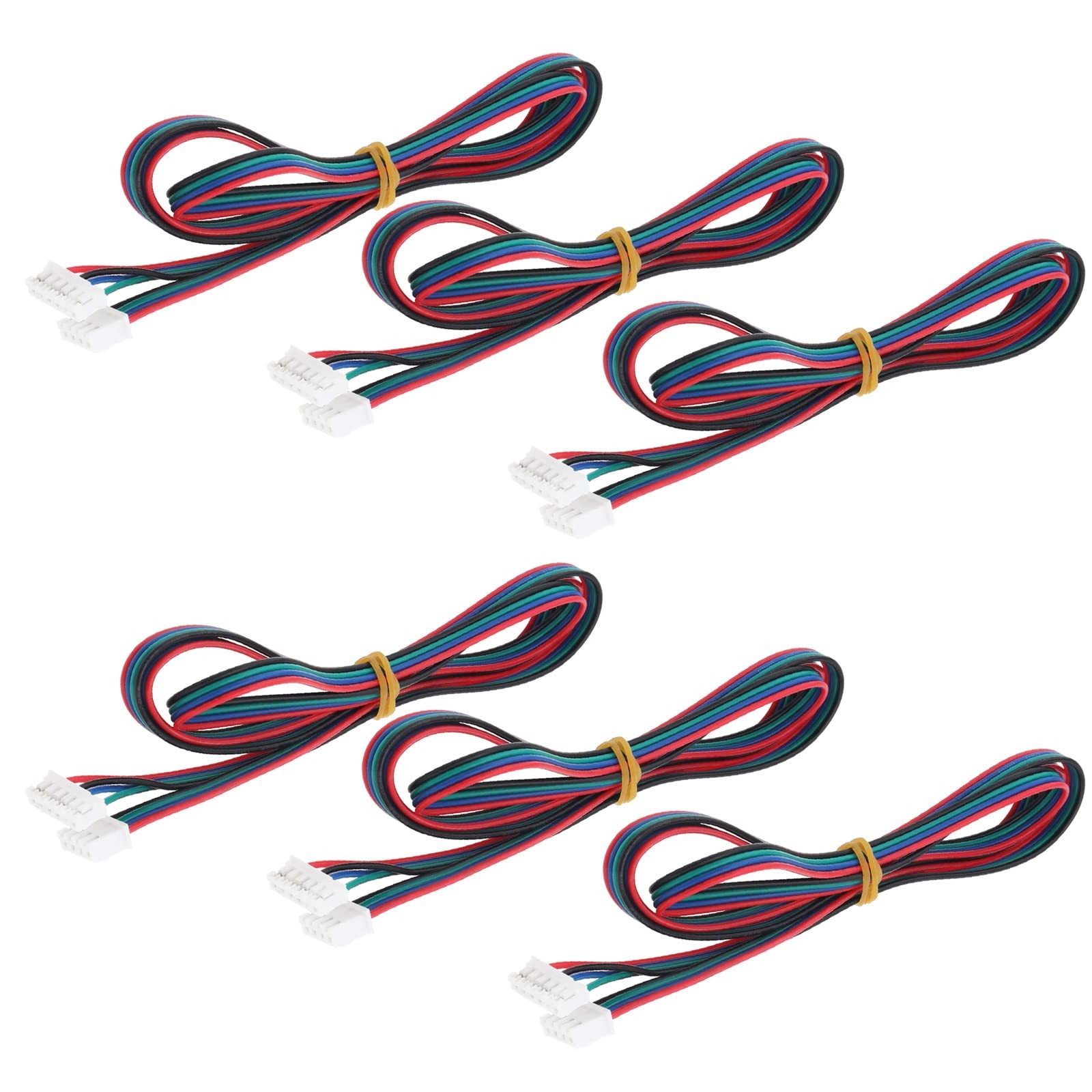 6Pcs 1.5 M/4.9 ft Stepper Motor Cables,XH2.54 4 Pin to XH2.0 6 Pin