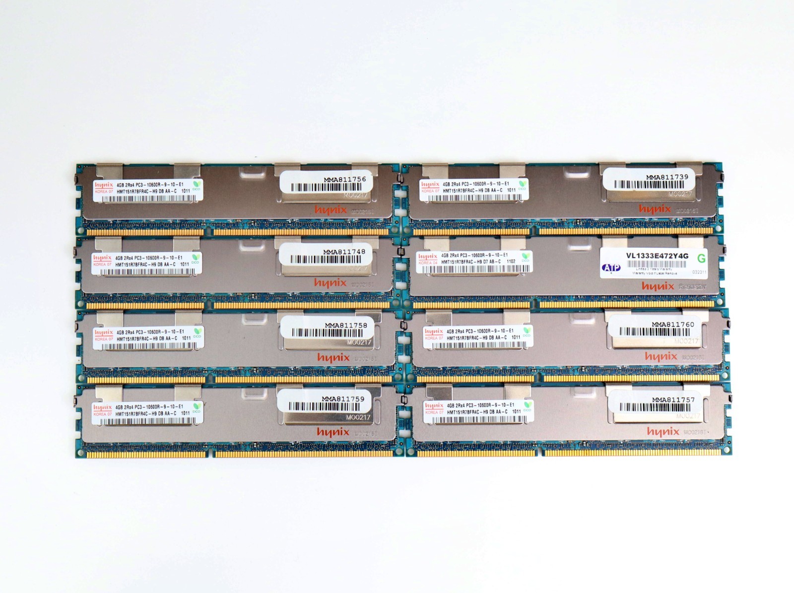 32GB Lot (8x4GB) DDR3 ECC Server RAM Hynix PC3-10600R RDIMM & PC3-10600E UDIMM